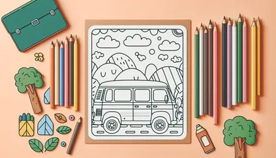 Van coloring pages feature image