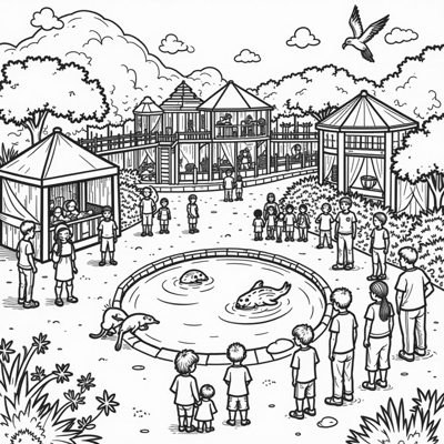 A Creative Zoo Coloring Page