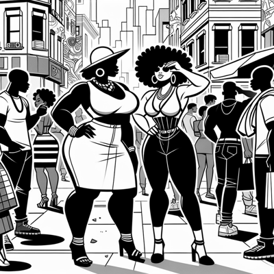 Create A Vibrant Urban Scene Featuring Curvy... Coloring Page