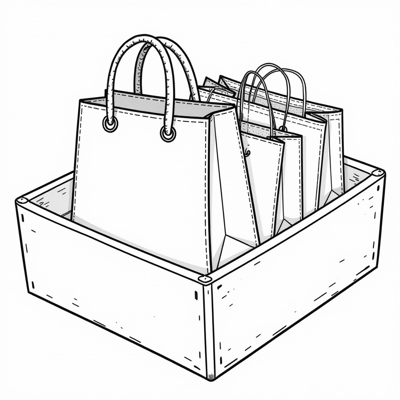 Soula The Bag Full Of Shopping Then Inside A... Coloring Page