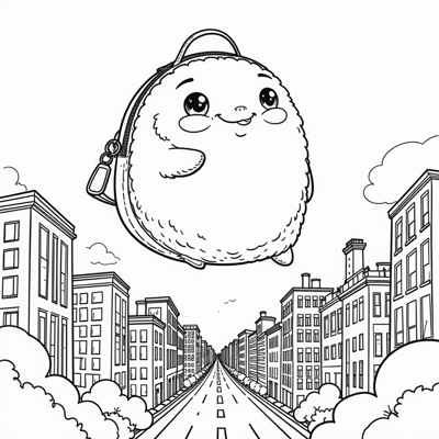 Souli The Bag Flying High In The Air With The... Coloring Page