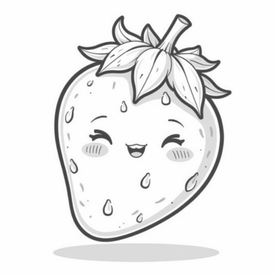 Strawberry Covered Chocolate Character Cute Coloring Page