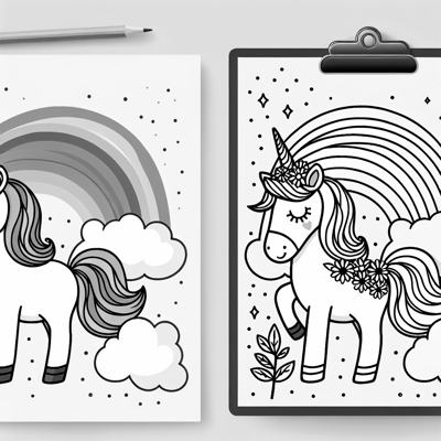 A Unicorn With A Rainbow Coloring Page