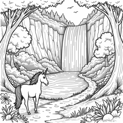 An Intricate Scene Depicting An Ancient Enchanted... Coloring Page