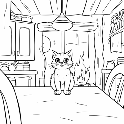 Luna The Magical Cat Is Saving The Family By... Coloring Page