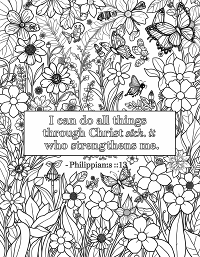 Create Flowers Leaves Butterflies Bees Coloring... Coloring Page