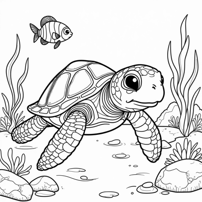 Hawksbill Turtles Stunning Shell And Small... Coloring Page