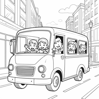 Tayo Bus Coloring Page