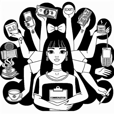 Girl With 8 Arms Holding A Dollar Bill A Cup Of... Coloring Page