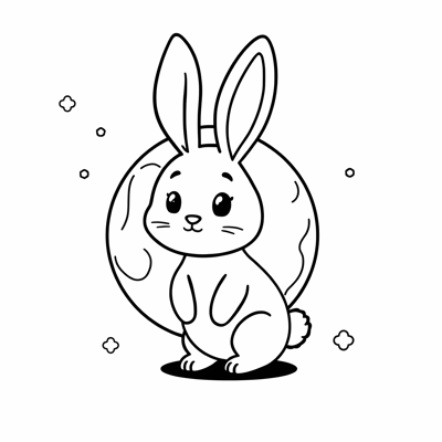 Moon Bunny Coloring Page