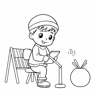 Create Me An Image Of An Elementary School Child... Coloring Page