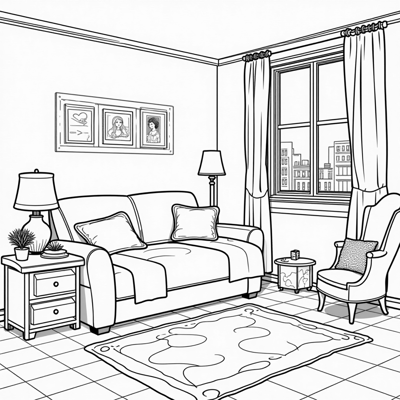 COZY CORNER COLORING PAGES Coloring Page