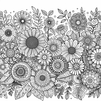A Flower Garden Coloring Page