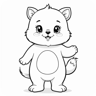 Cute Animal Costume Coloring Page