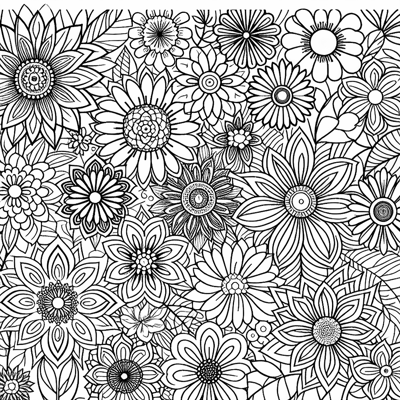Intricate Flowers Coloring Page