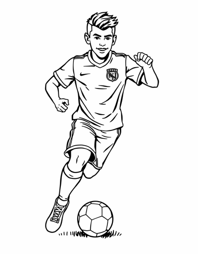 Boys Playing Soccer Coloring Page