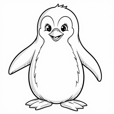 A Creative Penguin Coloring Page