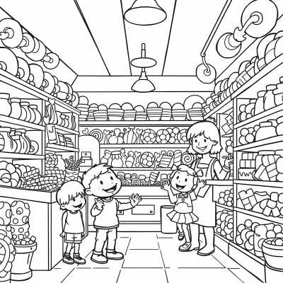 Hundreds Of Candy Canes Coloring Page