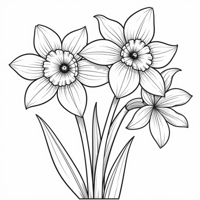 Daffodils Coloring Page