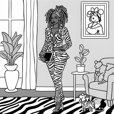 High Resolution Digital Painting Cartoon Full Body... Coloring Page
