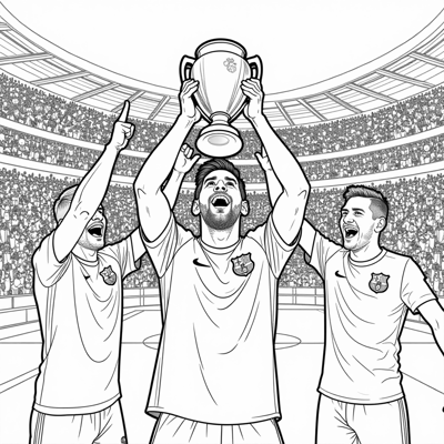 Leonel Messi Wins World Cup Coloring Page