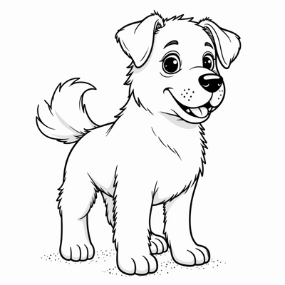 A CREATIVE DOG Coloring Page