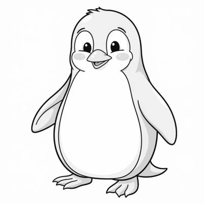Yellow Penguin Coloring Page
