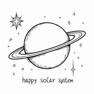 The Words On The Top Of Page Happy Solar System... Coloring Page