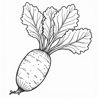 Taro Vegetable Coloring Page