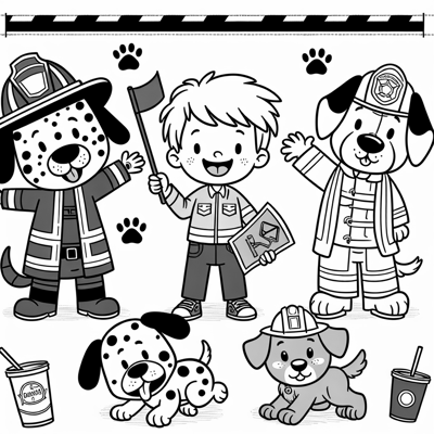 Paw Patrol With My 4 Year Old Noah Cheering Them... Coloring Page