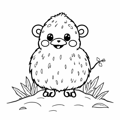 Cute Labubu Doll Coloring Page