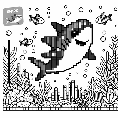 Minecraft Shark Coloring Page