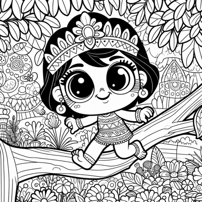 Otomi Princess A Happy Adventurous 2yearold With... Coloring Page