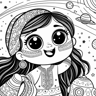 Otomi Princess A Happy Adventurous 2yearold With... Coloring Page