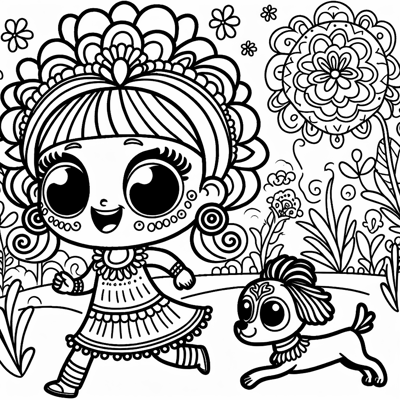 Otomi Princess A Happy Adventurous 2yearold With... Coloring Page