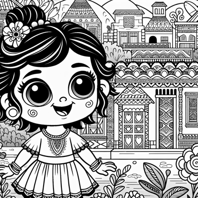 Otomi Princess A Happy Adventurous 2yearold With... Coloring Page