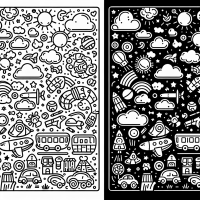 Black And White Pics And Then Color Pics Coloring Page