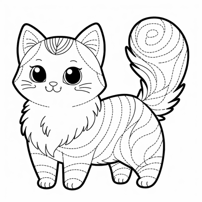34 Cat Coloring Page