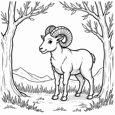 Then Abraham Turned And Saw A Ram Behind Him Whose... Coloring Page
