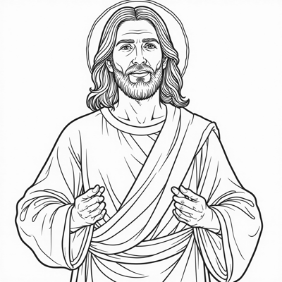 Drawing Jesus Is The Bright Of The World Coloring Page