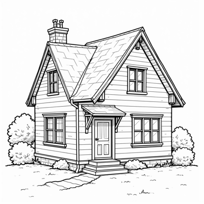 Drawing House Coloring Page