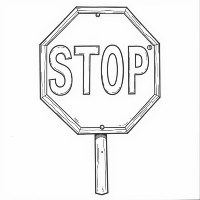 Stop Sign Coloring Page