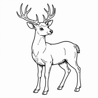 A Picture Of A Deer Coloring Page