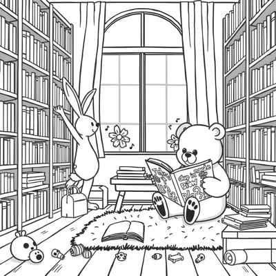 Easy Bold Cozy And Comfy The Bunny And The Little... Coloring Page