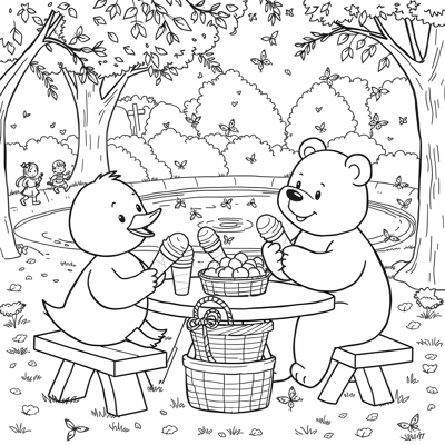 Easy Bold Cozy And Comfy The Little Duck And... Coloring Page