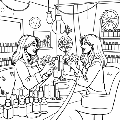 Kawaii Style Easy Bold A Woman Is Doing A Friends... Coloring Page