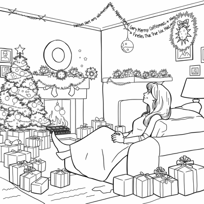 Easy Bold Woman Staying On The Sofa Near A... Coloring Page