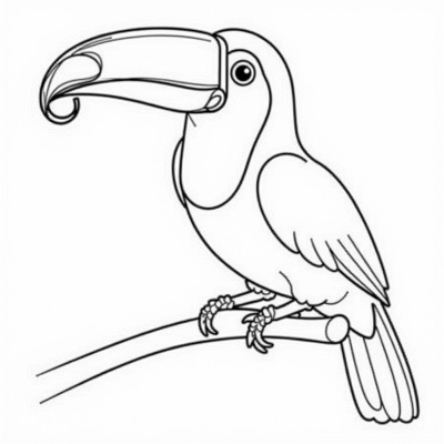 Toucan With Curling Iron Coloring Page