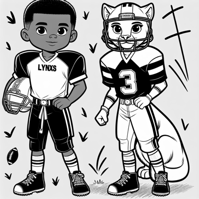 Lausanne Collegiate School Football Lynx Boy Of... Coloring Page