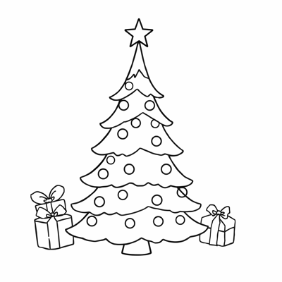 A Cute Picture To Color With The Christmas Tree Coloring Page